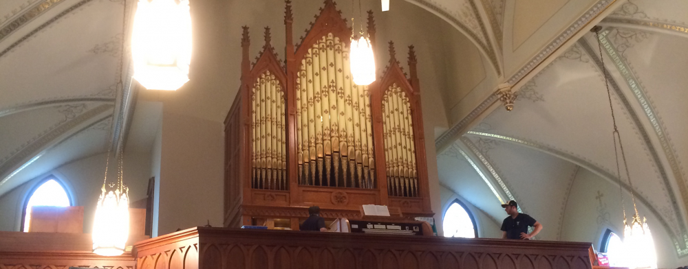 Pipe organ in a church